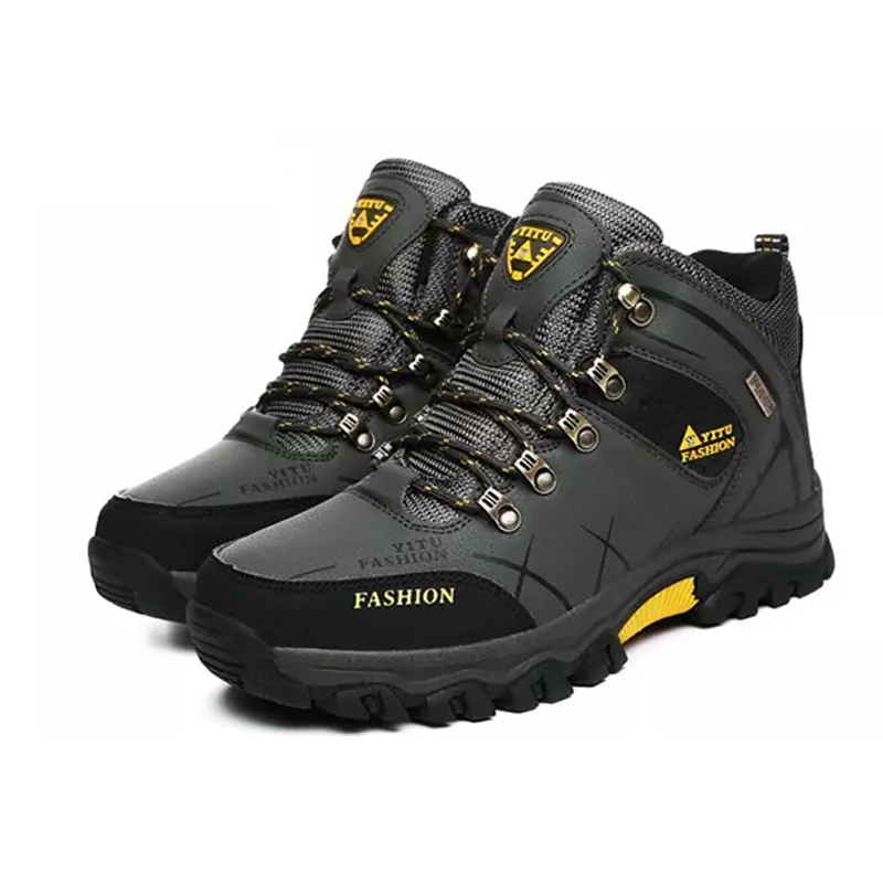 Custom Design High Heel Waterproof Outdoor Large Size Mens Winter Snow Hiking Boots Shoes 
